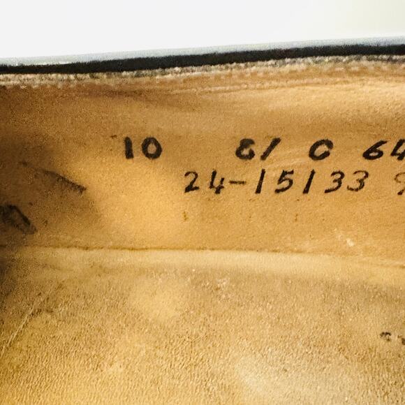 Johnston & Murphy Shoes Mens 10 Black Leather Tassel Loafers Made USA Vtg main image 13